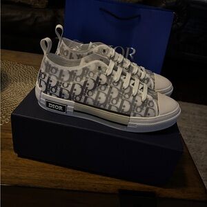 Dior High-Top Sneakers in Gray and White
